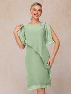 Dusty_Sage Summer Evening Chiffon Mother Of The Bride Dress, Green Georgette Chiffon Evening Dress, Summer Party Chiffon Mother Of The Bride Dress, Green Chiffon Dress For Party, Green Georgette Chiffon Dress For Party, Green Georgette Party Dress, Green Chiffon Dress For Wedding Guest, Green Chiffon Evening Dress For Mother Of The Bride, Green Chiffon Summer Dress For Banquet