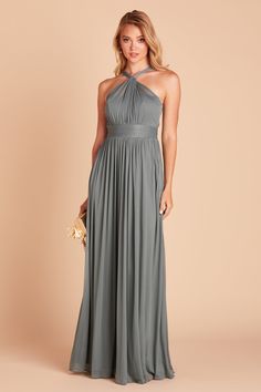 THERES SOMETHING ABOUT A GRECIAN NECKLINE THAT MAKES OUR HEART SKIP A BEAT.
Its just so elegant, no? Make your maids look good in our sea glass Kiko Dress, a halter bridesmaid dress spun of breathable stretch mesh fabric and features hidden side pockets for your iPhone & lip gloss. Designed with a softly ruched halter, shes a chic shape to show off a pair of sculpted shoulders. Built-in cups and a high-neck halter lend extra coverage, so nothing will runneth over while pretending to catch th Sea Glass Bridesmaid, Luxurious Dress, Convertible Bridesmaid Dress, Halter Bridesmaid Dress, Grecian Goddess, Luxurious Dresses, Birdy Grey, Grey Dresses, Column Skirt