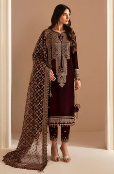 Embroidered Velvet Formal VF-2023 Suits 3 Piece Collection | Latest Pakistani Salwar Kameez Punjabi Suit Designer Wear Pakistani Salwar, Pakistani Salwar Kameez, Embroidered Velvet, Punjabi Suit, Salwar Kameez Designs, Punjabi Suits, Designer Wear, Salwar Kameez, Bridal Wear