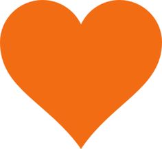 an orange heart on a white background