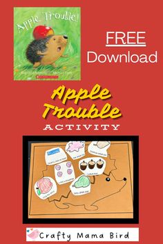 an apple trouble activity book with the title, free printables for kids to use