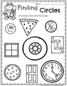 the worksheet for finding circles is shown in black and white, with an image of