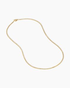 Box Chain Necklace in 18K Yellow Gold, 2.7mm Ludwig Bemelmans, Men's Necklaces, Box Chain Necklace, Yellow Gold Chain, High Jewelry, David Yurman, Box Chain, How To Make Ornaments, Jewelry Pouch