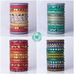 Introducing our exquisite collection of handcrafted bangles, meticulously crafted with intricate threadwork. Each bangle showcases symmetrical patterns and vibrant multicolours, adding a touch of traditional charm to any outfit. These colourful pieces are a testament to the skilled handwork that goes into their creation, making them a must-have for those who appreciate the beauty of artisanal craftsmanship. Visit our shop and explore the world of these stunning, traditional bangles. Navratri Bangles, Traditional Bangles, Kada Bangles, Silk Thread Bangles Design, Wedding Bangles, Thread Bangles Design, Diy Fabric Jewellery, Bangles Diy, Colorful Bangles