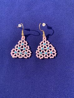 These earrings are crafted using Czech Seed Beads and strong Nymo Nylon Beading thread. As a fifteen year-old high school student, jewelry making is a hobby I enjoy in my free time. Triangle Beaded Earrings For Gifts, Beaded Triangle Earrings For Gifts, Adjustable Triangle Beaded Earrings, Wife Birthday, Blue Rings, Beaded Earrings, Seed Beads, Jewelry Earrings Dangle, Etsy Earrings