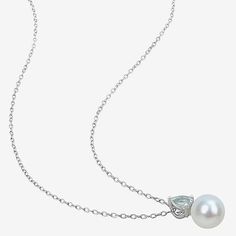 Pearl Type: Cultured Freshwater PearlsFeatures: Quick ShipJewelry Closure: Spring Ring ClaspLink Construction: SemisolidStone Millimeter Measurement: 8.5 Mm Length, 9 Mm WidthPearl Size: 8.5mmMetal Color: WhiteChain Length: 18 InchChain Width: 1 MillimetersPendant Length: 15.5mmPendant Width: 8.7mmChain Construction: CableCare: Wipe CleanStone Type: 1 Genuine AquamarineBirthstone: June BirthstoneMetal: Sterling SilverNecklace Type: Pendant NecklacesPendant & Charms Type: PendantsCountry of Orig… Pearl Types, Pearl Gemstone, Silver Pendant Necklace, Spring Rings, Type 1, Pendant Necklaces, Silver Pendant, Fresh Water, Freshwater Pearls