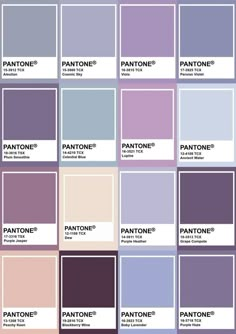 pantone's color chart with the names and colors