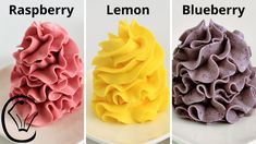 three different types of desserts are shown in the same color as each other,