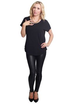 Revival Pleather Legging Black #fashion #style #moda #monochrome #black #white #onehoneyboutique #onlineboutique #australianstyle #australianfashion #leggings #pleather #puleather #leatherlook Pleather Leggings, Black Leggings