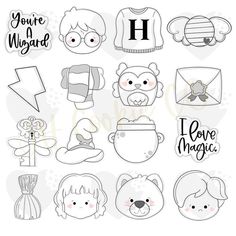 some cute stickers that say you're wizard