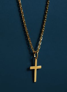 By popular demand we have a created a 14k Gold FILLED necklace version of our cross necklace. Chain: 2mm cable chain Chain: 14k Gold FILLED (*see images for description if you don't know what Gold Filled means :-)Cross: 24mm x 13mmCross: Vermeil Gold (*see images for description if you don't know what Vermeil Gold means :-) MADE IN THE USA Cross Pendant Necklace With Cable Chain As Gift, Men's Necklace Gold, Gold Filled Necklace, Gold Cross Pendant, Engraved Items, Gold Cross, Gold Filled Jewelry, Men Necklace, Cable Chain