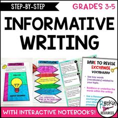 an informative writing activity with interactive notebooks for grade 3 - 5 students to use