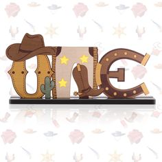 PRICES MAY VARY. Cowboy Birthday Decorations: if you want to throw a party with a difference for your little one, this 'ONE' letter sign wooden centerpiece in western cowboy style can make the party more exciting and leave your baby and your guests a deep impression Easy to Assemble: the stand base of the cowboy party decorations is separate, so when installing, you only need to push the wooden top into the slot in the wooden base; They are easy to handle and not easy to loosen after installatio Cowboy Birthday Party Decorations, Western Centerpieces, Cowboy Party Decorations, Cowboy First Birthday, Western Party Decorations, Cowboy Themed Birthday Party, Cowboy Theme Party, Birthday Party Table