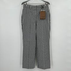 Burberry Women's Gingham Cropped Pants Color: Black/White Size: Us 4/Uk 6/Eu 36 Retail: $1,100 Condition: New With Tags 14" Waist, Laying Flat 10" Rise 26" Inseam Chic Gingham Wide Leg Pants, Gingham Ankle-length Spring Pants, Spring Gingham Ankle-length Pants, Summer Workwear Gingham Pants, Summer Gingham Workwear Pants, Gingham Pants For Summer Workwear, Summer Gingham Pants For Workwear, Gingham Straight Leg Bottoms For Spring, Summer Gingham Straight Leg Bottoms