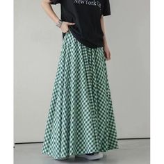 Lasaky - Rakuten Plaid High-Waisted Midi Skirt Plaid Maxi Skirt, Plaid Midi Skirt, Long Skirt Summer, Pleated Long Skirt, Skirts Midi High Waisted, Skirt Summer, Skirt Pleated, Girlie Style, Line Skirt