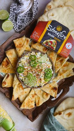 Elote Corn Dip – Stonefire Authentic Flatbreads Elote Corn Dip, Elote Corn, Veggie Kabobs, Grilled Shrimp Skewers, No Cook Appetizers, Naan Recipe, Corn Dip, Appetizers Easy Finger Food, Slow Cooker Beef Stew