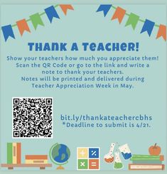 a poster with the words thank teacher