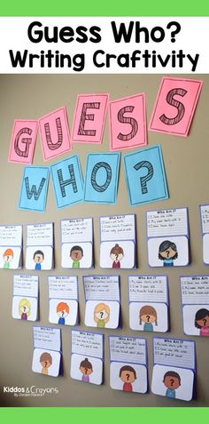 guess who? writing craftivity for kids to use in the classroom or at home