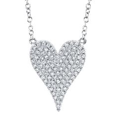 14K gold with a 0.20-carat diamond heart pendant necklace. Model Number: SDL55002006WY Necklace Model, Diamond Heart Pendant Necklace, Studded Necklace, Heart Pendant Diamond, Deco Jewelry, Art Deco Jewelry, Rose Gold Diamonds, Diamond Heart, Heart Pendant Necklace