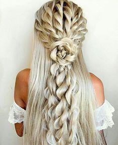 Wedding Viking Braids, Viking Hair Wedding, Viking Hairstyle, Intricate Hairstyles, Viking Braids, Peinados Hair Styles, Viking Hair, Trendy Hairstyle, Fantasy Hair