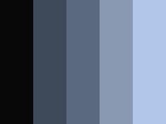 blue and black color swatches with the same hues in each section, from left to right