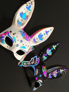 Masquerade Rave Outfit, Rabbit Masquerade Mask, Japanese Bunny Mask, Bunny Mask Aesthetic, Rabbit Mask Aesthetic, Bunny Rave Outfit, Butterfly Rave Outfit, Rave Girl Aesthetic, Holographic Outfit