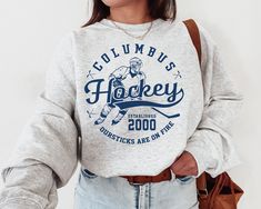 WELCOME TO MY STORE ♥️ This Vintage Columbus Blue Jacket Sweatshirt \ T-Shirt, Blue Jackets Sweater, Blue Jackets T-Shirt, Hockey Fan Shirt, Retro Columbus Ice Hockey. Please check Color and Size Charts before placing the order. You can find them in the listing's photos (Depending on what device you are viewing this listing colors may vary slightly). Returns and exchanges are accepted only if there are defects "No Extra Costs" _UNISEX T-SHIRT * 100% cotton for solid colors * Heather colors are 3 Florida Panther, Shark Sweatshirt, Sweat Vintage, Star T Shirt, Arizona Coyotes, Hockey Shirts, Columbus Blue Jackets, Buffalo Sabres, Shark T Shirt