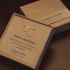 We love our besties! Sharing wonderful moments in life, best friends help create the best stories! A perfect birthday present! Let her know you love her like a sister. Best friends' hearts are intertwined for eternity, just like these eternity circles. Celebrate the beautiful bond of friendship! * QUALITY MATERIALS: Gold: 24kt gold dipped three ring pendant. High quality gold filled cable chain and spring ring clasp Silver: three ring pendant, cable chain, spring ring clasp all solid sterling si Birthday Gift For Best Friend, Birthday Gifts For Best Friend, Gift For Best Friend, 50th Birthday Gifts, 40th Birthday Gifts, 24kt Gold, Ring Pendant, Gold Dipped, Circle Necklace