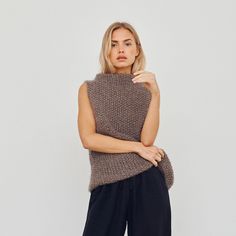 Minimalistic Style, Moss Stitch, Mohair Wool, Baby Sister, Hope Is, Knit Or Crochet, Knit Vest, Long Shirt, Danish Design