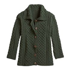 Women's Irish Aran Merino Wool Long Cardigan - Road to Galway | NOVICA Aran Knit, Aran Islands, Honeycomb Stitch, Cable Stitch, Galway, Wool Cardigan, Long Cardigan, Stitch Fix, Merino Wool