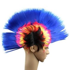 Fashion Cocktail Rainbow Wig Curly Hair Costume Colorful Wigs For Women And Girls Anime Costumes Halloween Role Play Wig Wigs Colorful Straight Hair Girls Easter Party Features: This product is made of high quality synthetic heat fiber, no, no, soft, light and super smooth hair. Measures about 40 cm long and can be cut to its own length to add amazing color and hair. Easy to use. Halloween wig for role play. Different colors support different hairstyles. Match your style and add fun. Can stay fo Anime Costumes Halloween, Wigs Colorful, Hot Curlers, Hair Braid Beads, Colorful Wigs, Curly Color, Hair Colorful, Rainbow Wig, Wig Curly