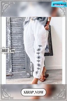 Women's Pajama Pant Lounge Pants Animal Flower Casual Comfort Daily Bed Cotton Fall Spring Picture0901 Picture0914 Casual Printed Ankle-length Pants, Casual Floral Print Straight Pants, White Bohemian Pants With Pockets, Bohemian White Pants With Pockets, Non-stretch Casual Printed Pants, White Floral Print Bottoms With Relaxed Fit, White Floral Print Relaxed Fit Bottoms, Casual White Floral Print Bottoms, Non-stretch White Pants With Floral Print