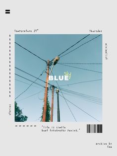 the blue album cover is shown with an image of power lines and telephone poles in the background