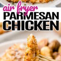 this air fryer parmesan chicken is so good and easy to make