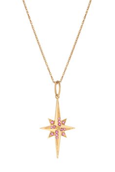 Reminiscent of the brightest star in the sky, an ode to those who light up your life, and a reminder of your own light and inner compass. Featuring a burst of extra-bright diamonds. Elegant Pink Star-shaped Jewelry, Pink Star Charm Pendant Jewelry, Brightest Star In The Sky, Compass Star, Star In The Sky, White Gold Chains, Star Sky, Bright Stars, Timeless Treasures