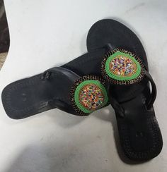 Masai Beadwork, Leather Sandals Handmade, Handmade Sandals, Beaded Sandals, Leather Sandals Flat, Leather Sandals Women, Maasai, African Beads, T Strap Sandals