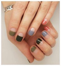 Minimalist Nail Art, Minimal Nails, Rainbow Nails, Minimalist Nails, Funky Nails, Easy Nail Art, Nail Art Design, How To Do Nails, Simple Nails