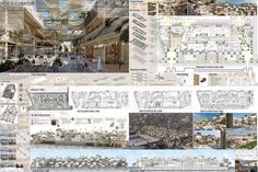 a collage of architectural drawings and diagrams showing the various areas in which buildings are built