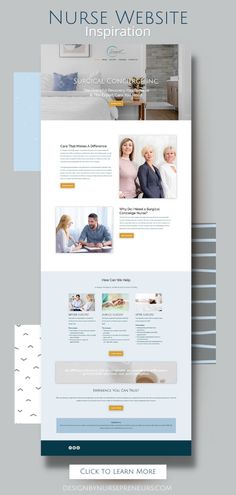 the website design for nurse website