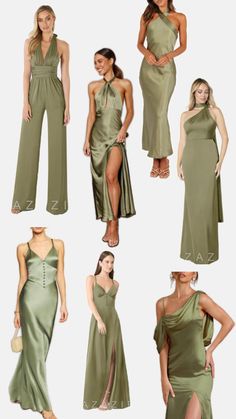 several different types of dresses with one side slited and the other side split open