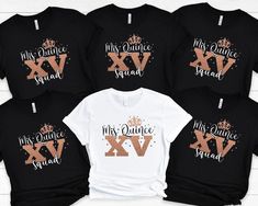 six t - shirts with the words my dance squad printed on them