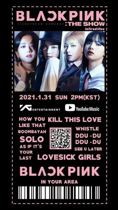 the blackpink tour poster for 2012 - 2013