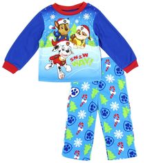 Up For Purchase Is A Brand New/ Nwt Paw Patrol Pajamas. The Front Of The Shirt Has Chase, Marshall And Rubble Wearing Santa Hats In A Winter Scene With The Words "Snow Way" On The Lower Left Hem. The Sleeves And The Back Of The Shirt Is Royal Blue. The Pants Are Blue With Paw Prints, Candy Canes, Christmas Trees And Snowflakes. The Pajamas Are Flame Resistant. As Per Usa Government Regulations, Children's Sleepwear, Pajamas Or Lounge Wear Must Be Either Snug Fitting Or Flame Resistant. Paw Patrol Pajamas, Paw Patrol Christmas, Paw Patrol Nickelodeon, Christmas Pajama Set, Boys Fleece, Fleece Pajamas, Boys Pajamas, Sleepwear Sets, Boy Blue