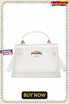 Clear /pu Flap Satchel Bag P2062681763 Clear Strap Satchel Bag, Trendy Shoulder Bag With Clear Strap For Shopping, Trendy Shoulder Satchel With Clear Strap, Trendy Clear Satchel For Shopping, Elegant Bag With Clear Strap For Daily Use, Elegant Bags With Clear Strap For Daily Use, Chic Clear Shoulder Bag For Travel, Chic Clear Shoulder Bag, Chic Shoulder Bag With Clear Strap