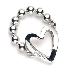 Brand New Comes With Box And Dustbag Modern Gucci Rings For Anniversary, Classic Gucci Sterling Silver Rings, Gucci Sterling Silver Jewelry With Heart Charm, Gucci White Gold Sterling Silver Ring, Gucci Silver Sterling Silver Rings, Gucci Jewelry For Valentine's Day Anniversary, Elegant Gucci Jewelry With Heart Charm, Gucci Jewelry With Heart Charm, Gucci Jewelry With Heart Charm As A Gift