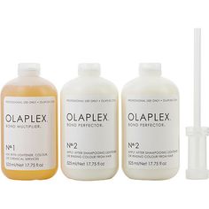 Specification Brand:OLAPLEX Condition:New Manufacturer:Olaplex Details OLAPLEX by Olaplex Salon Intro Kit ((1) 17.75 oz. OLAPLEX N°1 BOND MULTIPLIER, (2) 17.75 oz. OLAPLEX N°2 BOND PERFECTOR) Hair Trim, Salon Services, Color Your Hair, Frizz Free, Fragrance Notes, No. 2, Hair Hair, Shampoo Bottle, Health And Beauty