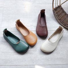 Comfortable, One of Kind. Flats online shop,|Cowhide/Calf|Rubber|Low Heels|Round Toe|Slip-On|Female|Pigskin|1.5cm|White|Brown|Bronze|35|36|37|38|39|40|Summer