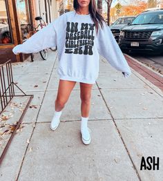 This retro Baseball Girlfriend sweatshirt is comfy, cozy, and oh so cute! Size up to wear as a tshirt dress or grab your regular size to wear with jeans and sneaks. However you style it, you'll love wearing it while you cheer on your favorite player!  Thanks for stopping by! Gildan 18000 Brand Sweatshirts Shirts are Adult Unisex sizing and they are super soft and cozy! Rolled Sleeves in pictures are for styling purposes only Props used in photos and NOT included with purchase SIZING These are Un Marketing Major, Marketing Student, Brand Manager, Preppy Sweatshirts, Top Clothing Brands, Gift Aesthetic, Media Planner, Coffee Sweatshirt, Look Retro