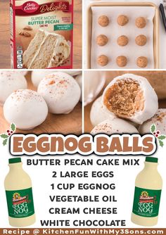 eggnog balls recipe with ingredients and instructions