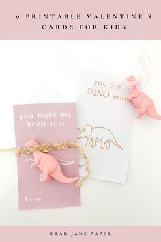 valentine's day cards for kids with pink dinosaurs on them